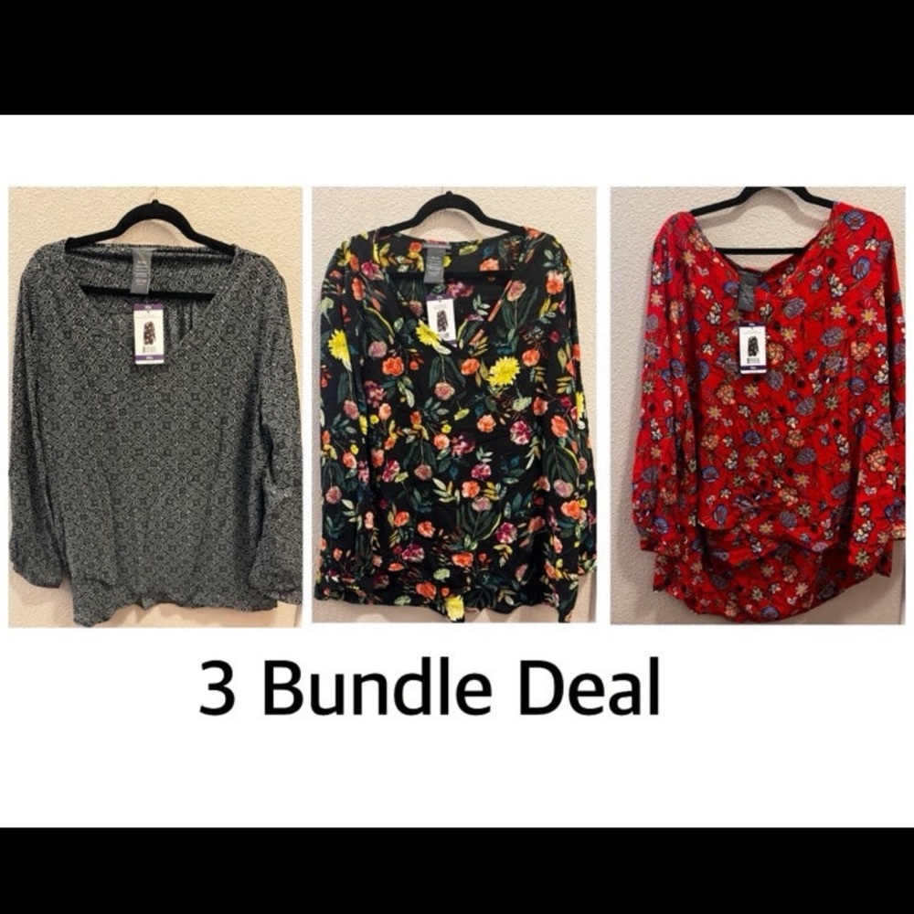 Anthropologie Chelsea & Theodore Layered  Front Size XXL  Long Sleeve Blouse